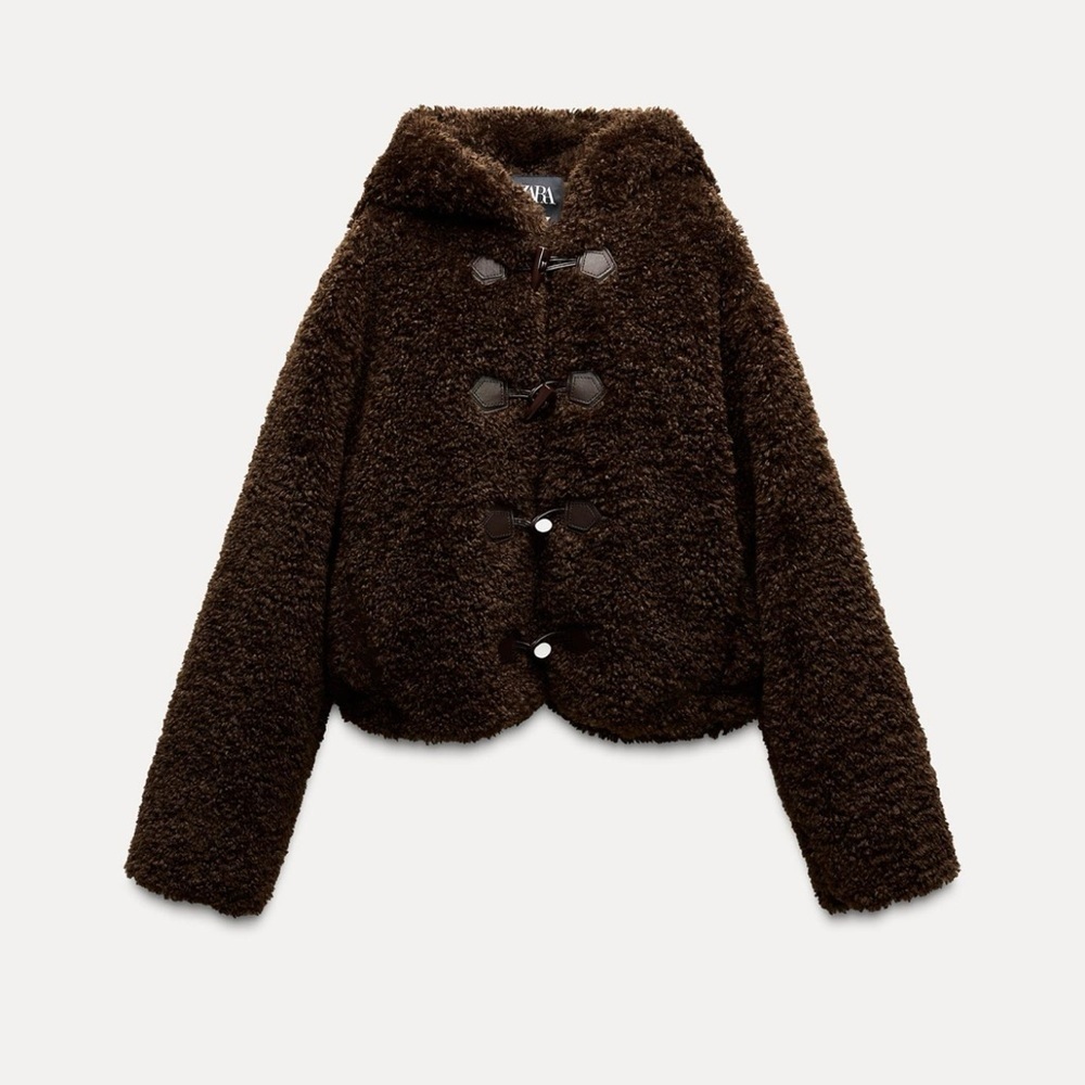 ZARA FAUX FUR TOGGLE JACKET❤️
